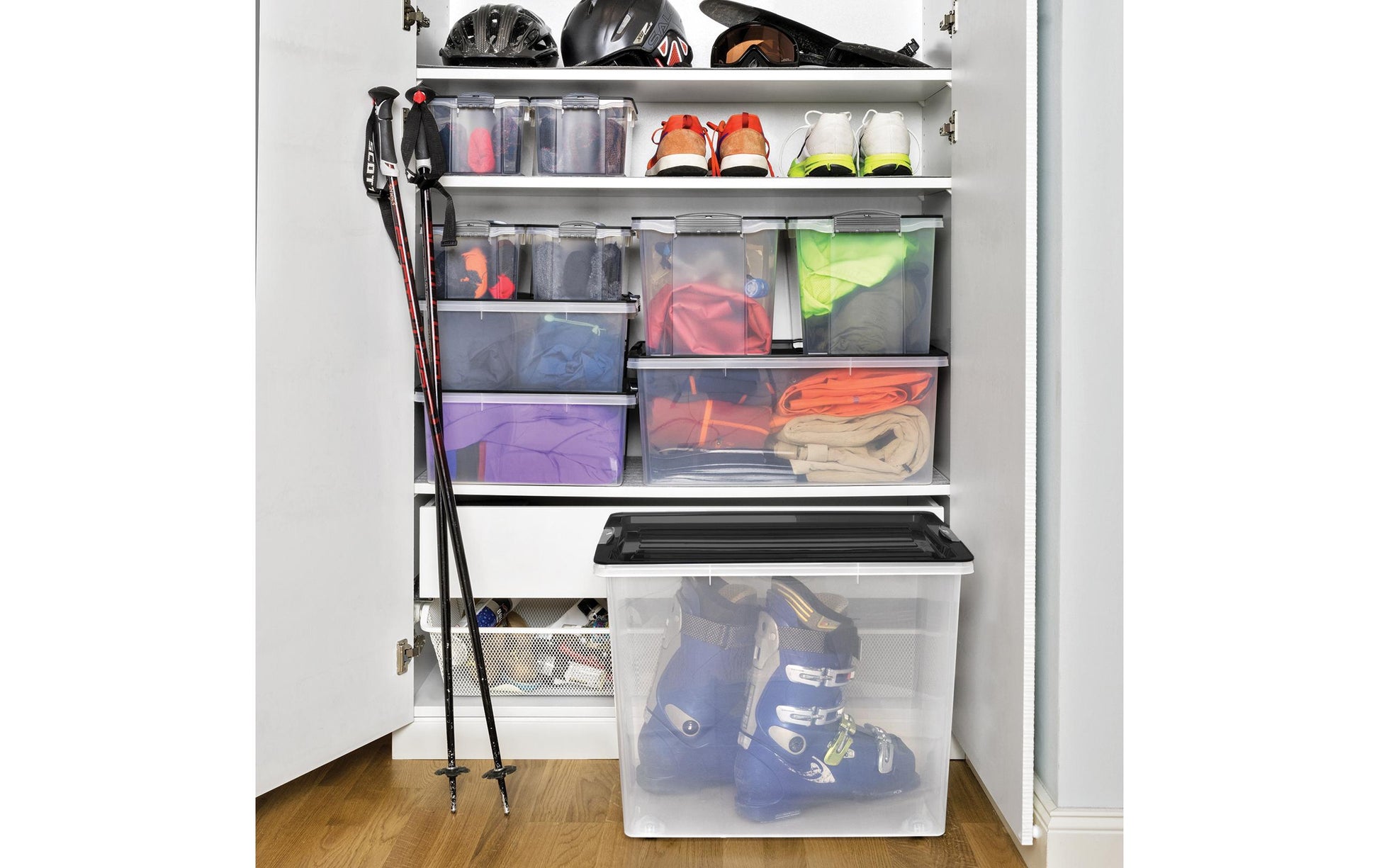 Rotho Kompakte Aufbewahrungsbox 38 l (mit Deckel) – Polypropylen – Anthrazit – 400 × 250 × 570 mm