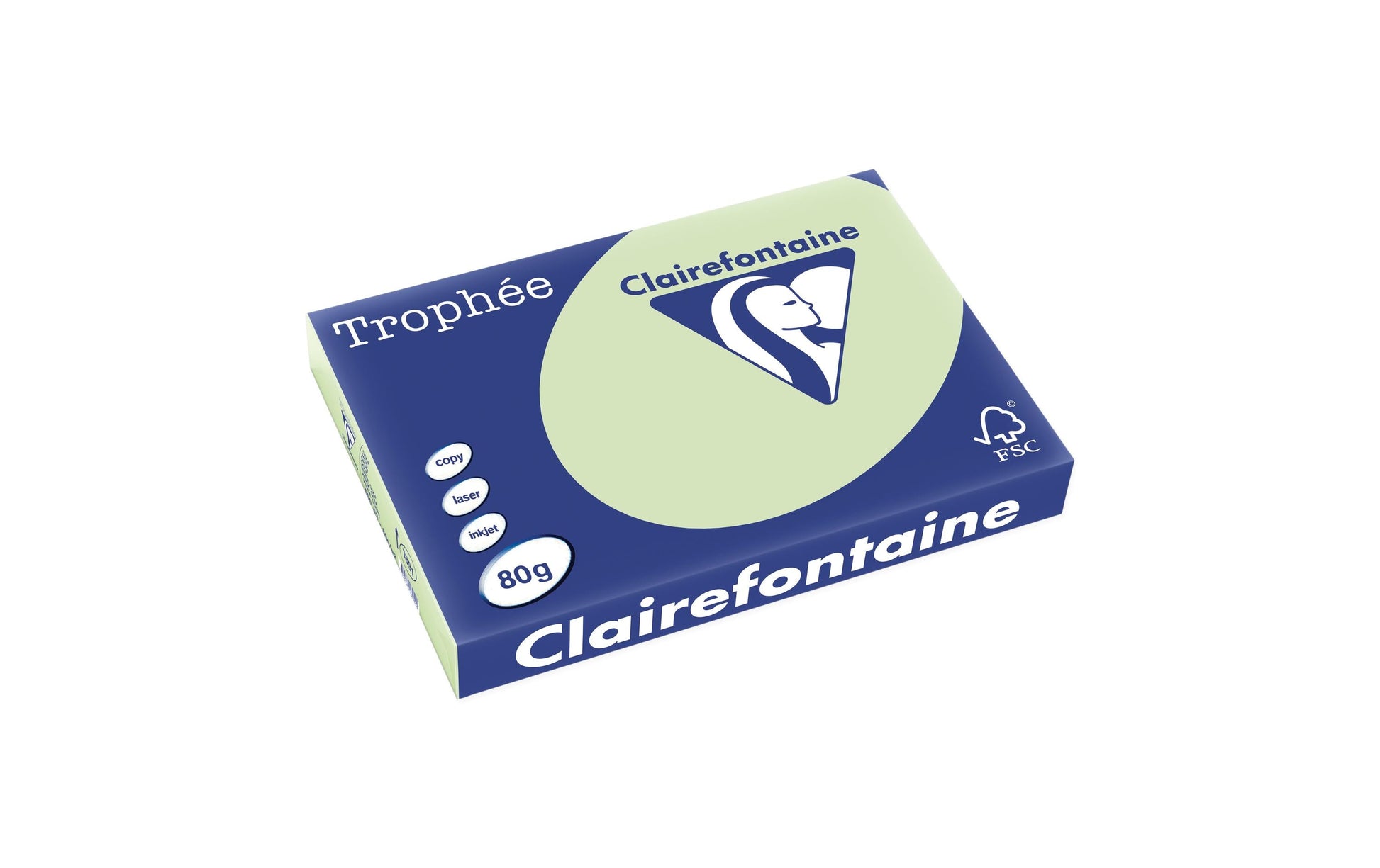 Clairefontaine Kopierpapier – A4, 80 g/m², jadegrün – für Drucker und Kopierer – FSC, EU Ecolabel – 500 Blatt
