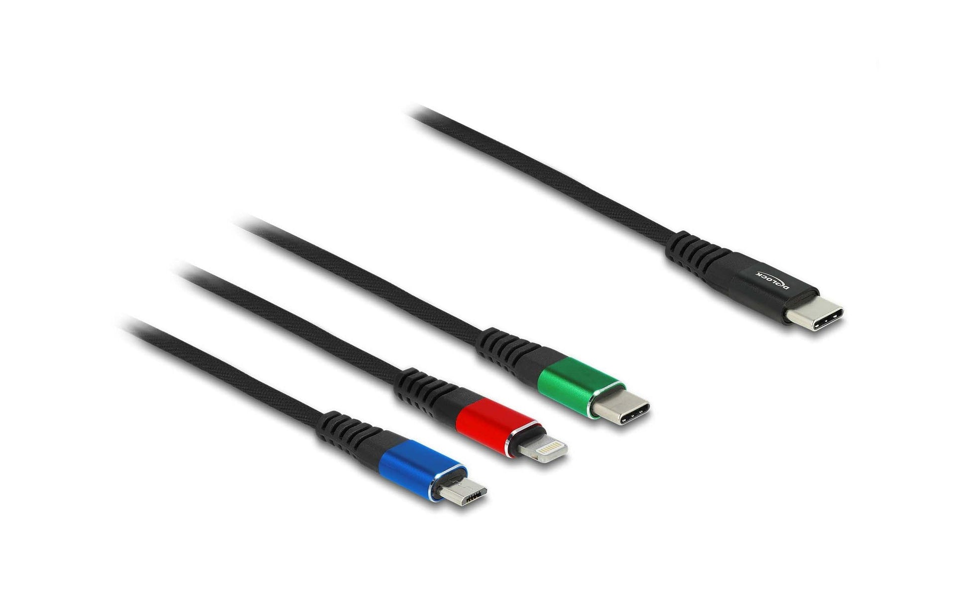 DeLOCK Multi-Kabel – 3-in-1 USB-C auf USB-C/Micro-USB/Lightning 1 m – für iPhone/Android