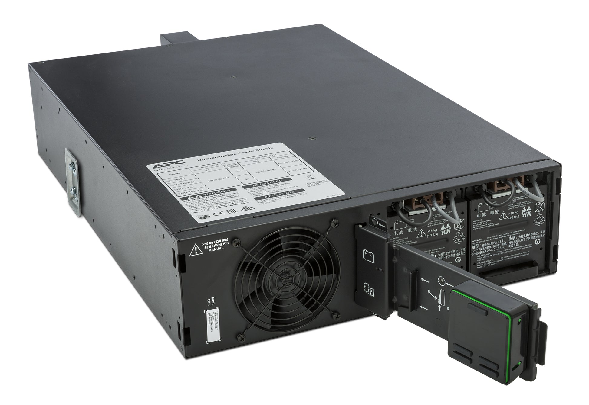 APC Smart-UPS SRT5KRMXLI – USV Online (Doppelwandler), 5 kVA/4500 W, Rack 3U, VRLA, SmartSlot, Hot-Swap