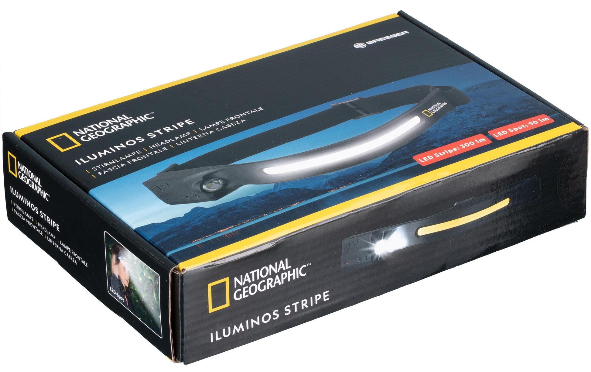 National Geographic Iluminos Stripe Stirnlampe – 300 lm – Schwarz