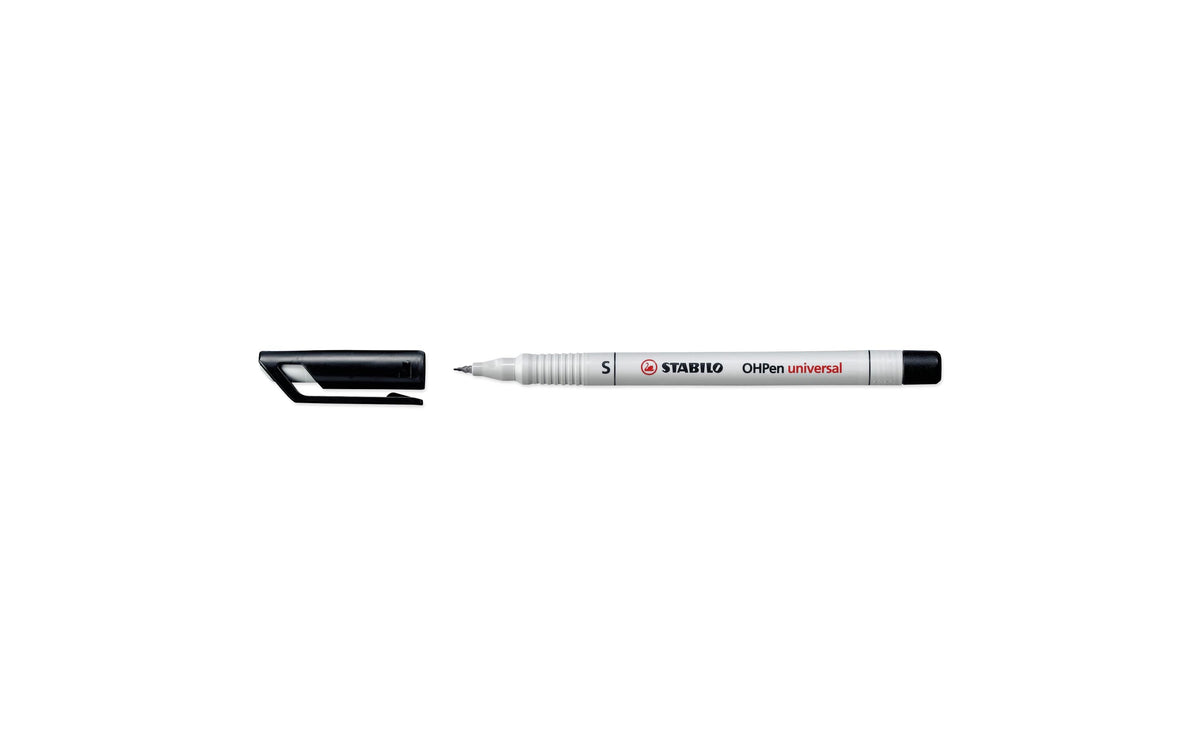STABILO OHP-Marker – 0,4 mm, schwarz, 10 Stk., feucht abwischbar – für Folien & glatte Oberflächen