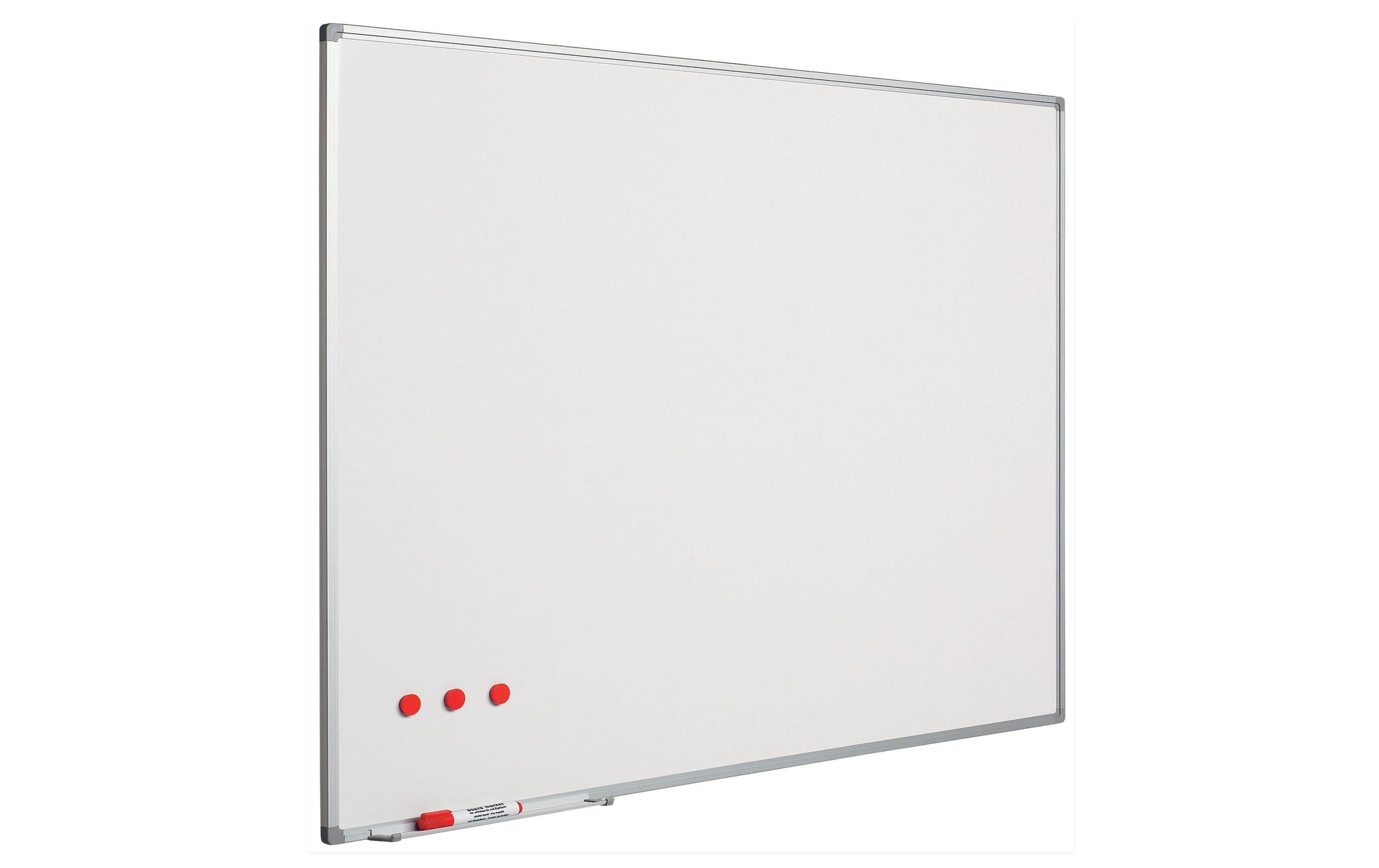 BEREC Whiteboard – 90 × 60 cm, Emaille, magnetisch, Aluminiumrahmen, Wandmontage, inkl. Ablageschale, Montagesatz