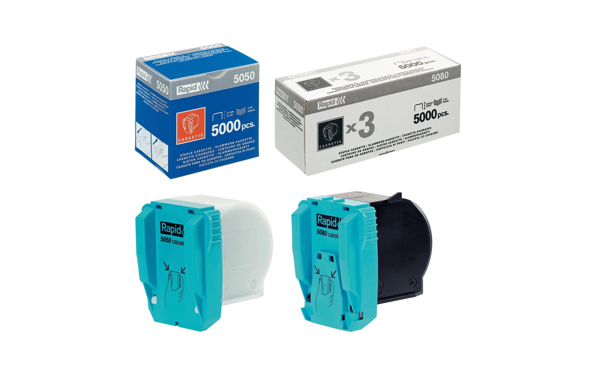 Rapid Heftklammern – 8 mm – Metall, silber – 5000 Stk.