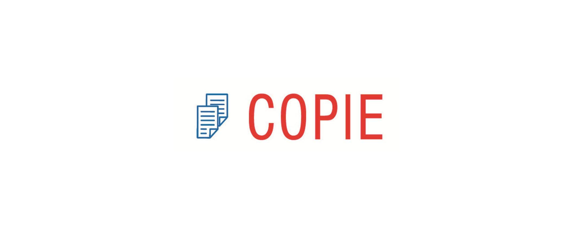 Trodat Office Printy 2-farbig 4912 – Selbstfärbender Wortstempel, Text COPIE – Abdruck 47 × 18 mm – blau/rot