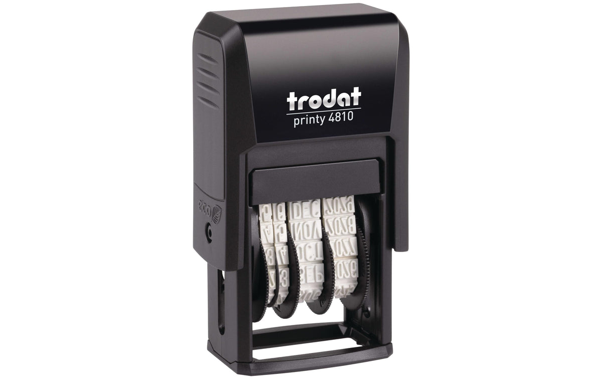 Trodat Printy 4810 – Selbstfärbender Datumstempel, Schrifthöhe 3,8 mm – Blau