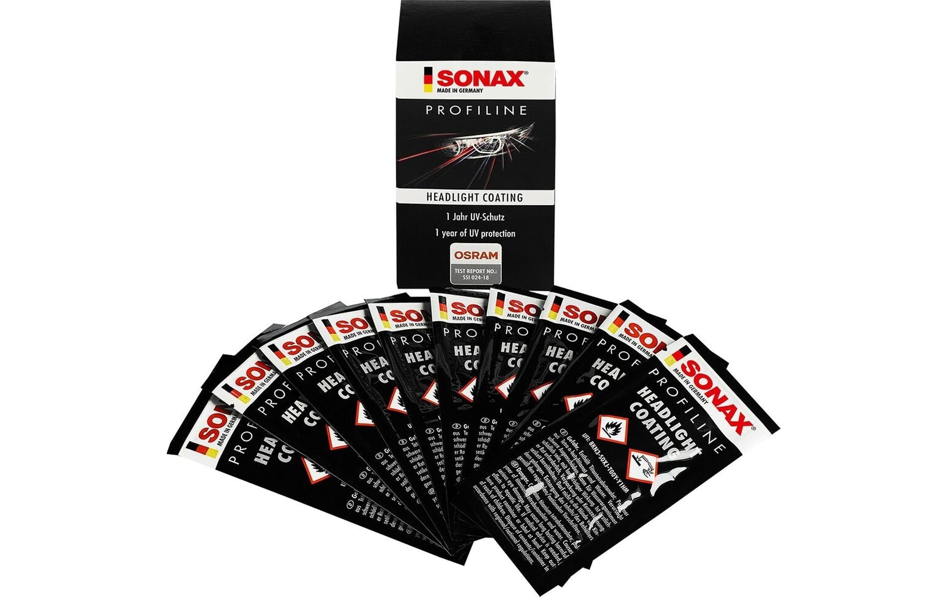 Sonax Profiline Kunststoffpflege – für Scheinwerfer, 50 ml, 10er-Pack