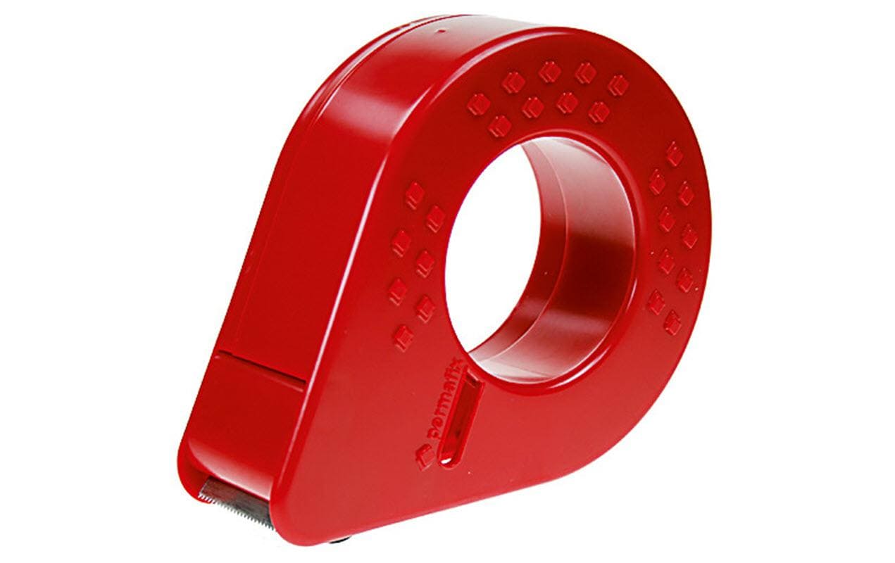 Permafix Verpackungsbandabroller – für Verpackungsband bis 50 mm × 66 m, Kunststoff (ABS/PS/PP), Metallmesser