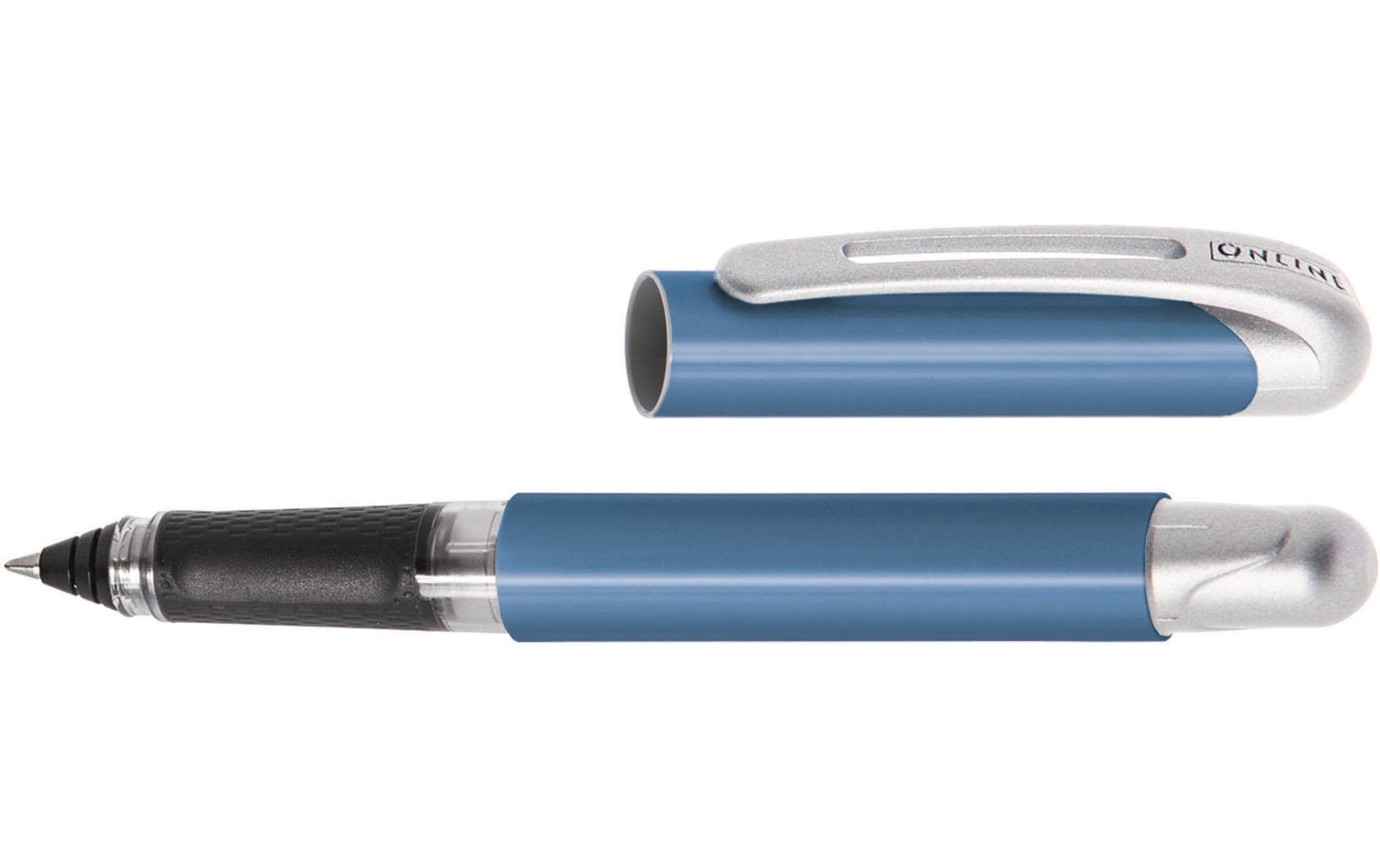 ONLINE Schreibgeräte ONLINE College II – Tintenroller, 0,7 mm, Blau, Kunststoff, Blau/Silber – 3 Stk.