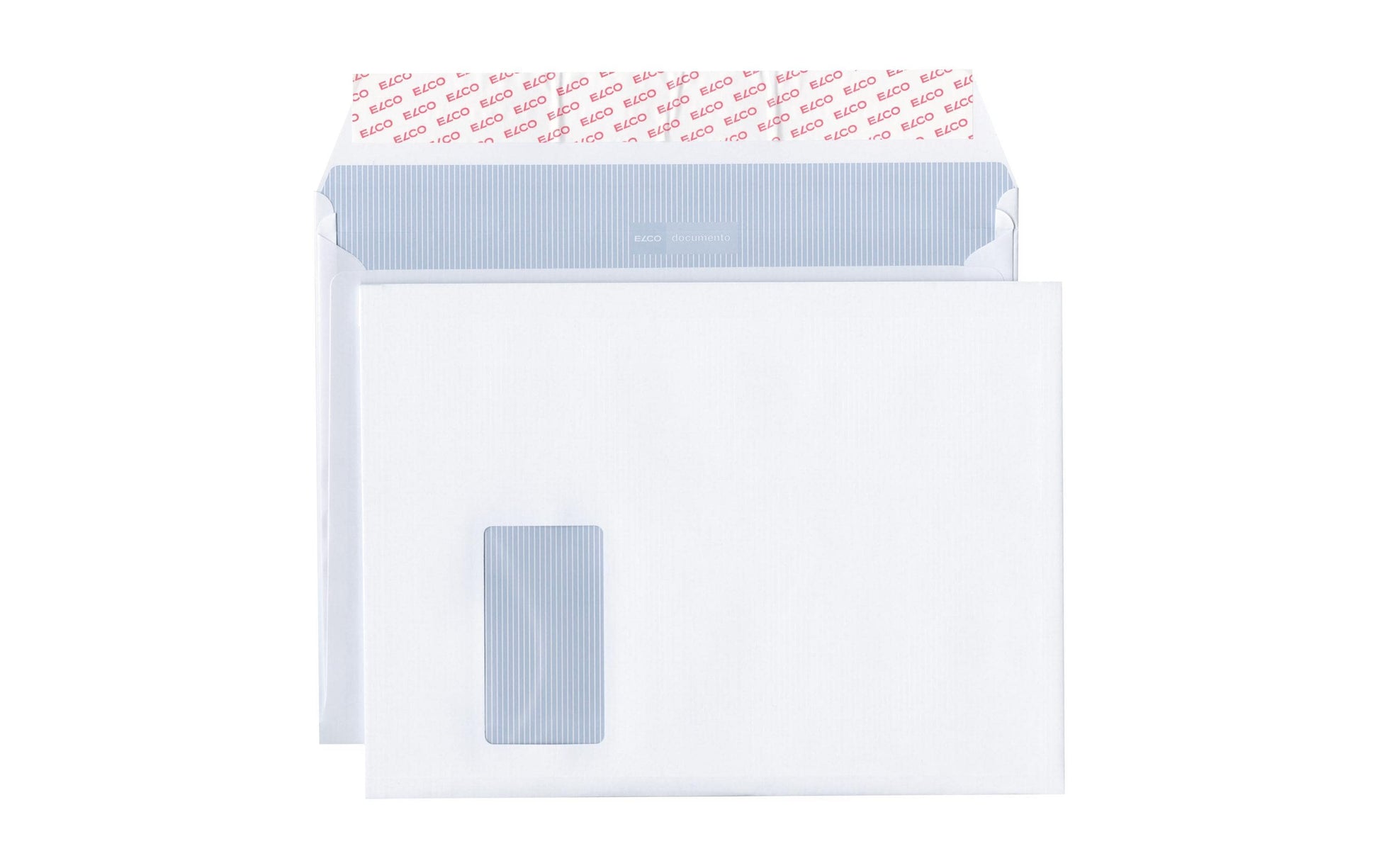 Elco Seitenfaltentasche C4, Fenster links, Selbstklebend, Weiss, 120 g/m², 20 mm Falte – 200 Stk.