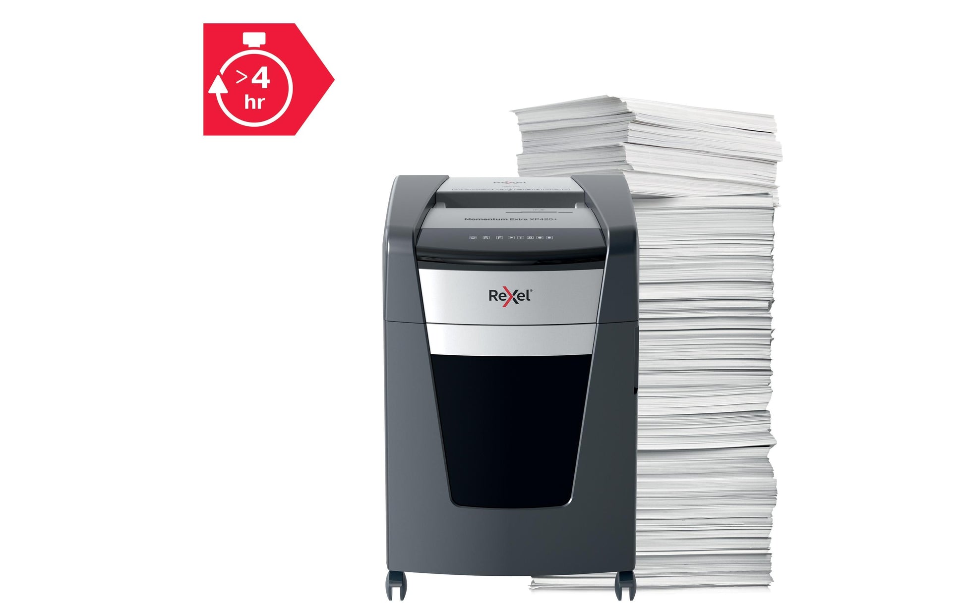 Rexel Momentum Extra XP420+ – Aktenvernichter, DIN P-4, Partikelschnitt 4 × 35 mm, 20 Blatt, 60 l, A4