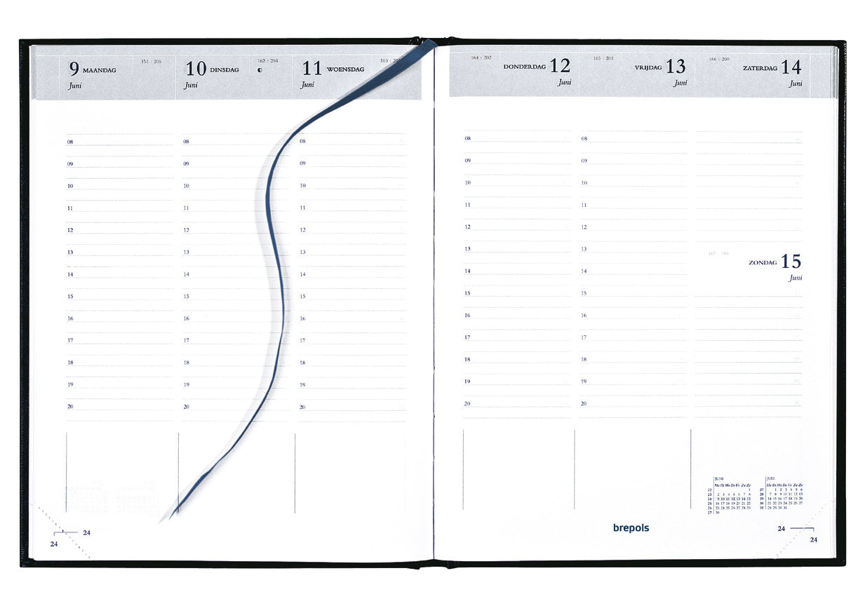 Brepols Timing Lima Agenda – 1 Woche/2 Seiten, 17,1 × 22,0 cm, 2026, 1-Stunden-Takt, Bordeaux