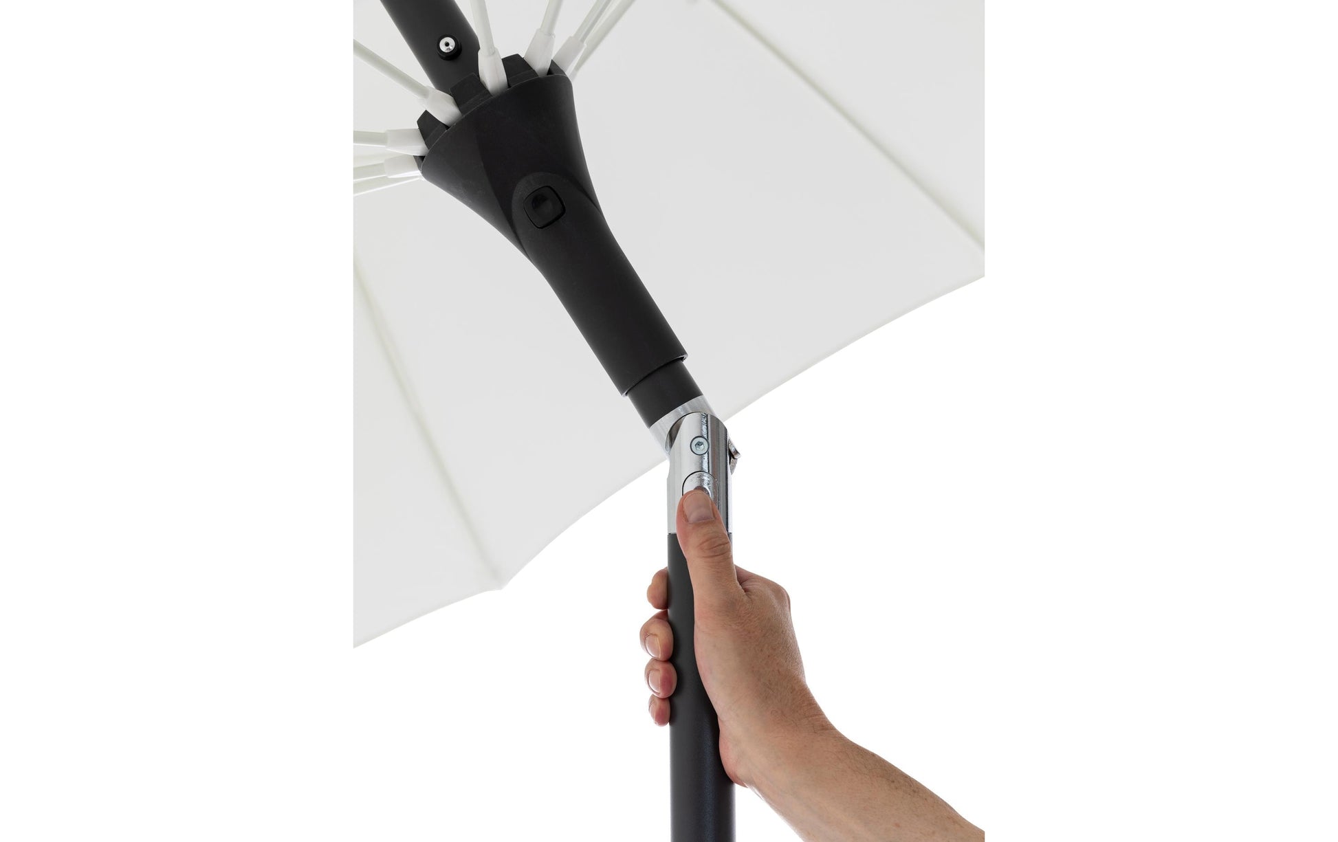 Cocon Sonnenschirm Ø 270 cm, Aluminium/Polyester, weiss, Mast Ø 38 mm, für Aussenbereich