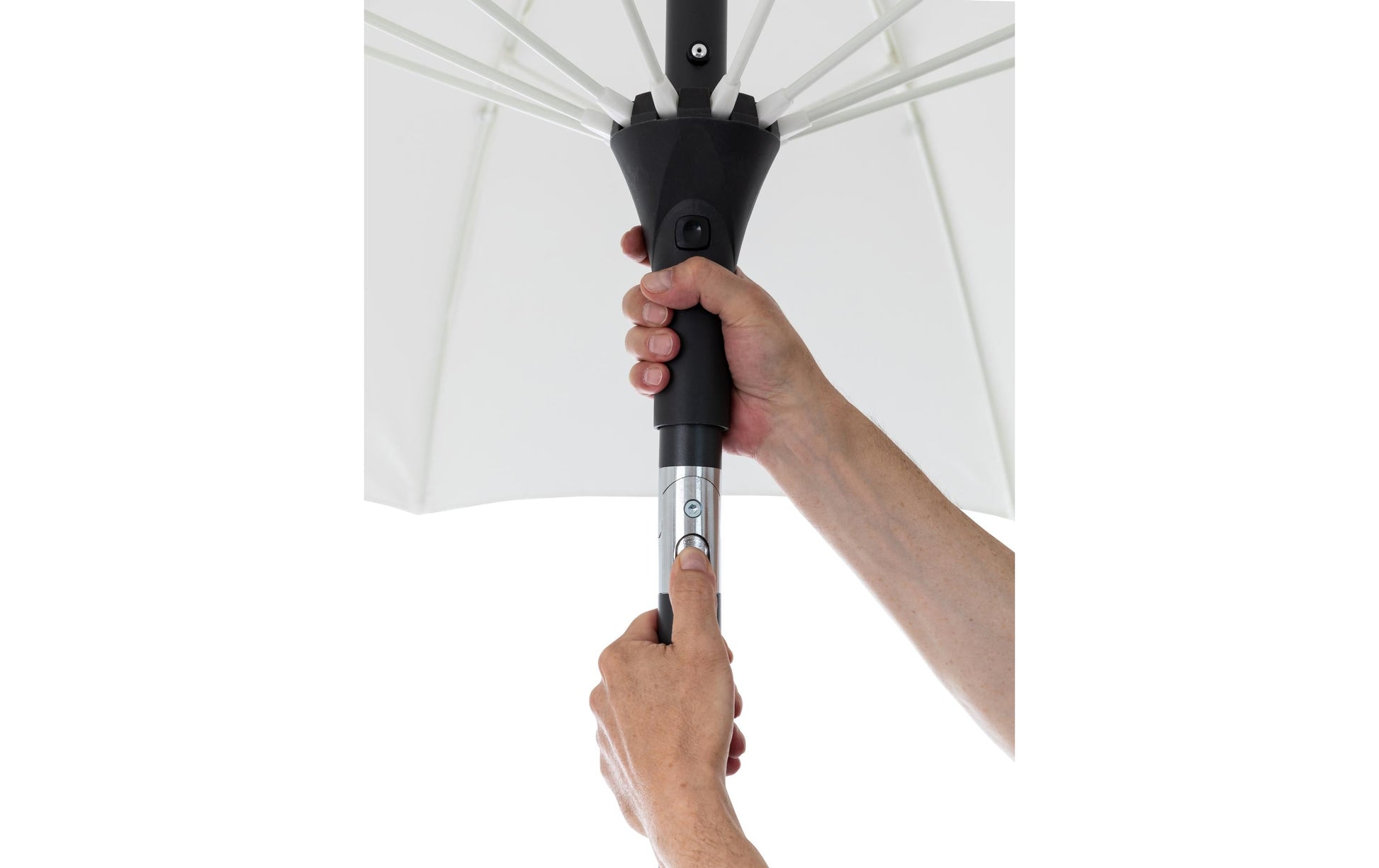 Cocon Sonnenschirm Ø 270 cm, Aluminium/Polyester, weiss, Mast Ø 38 mm, für Aussenbereich