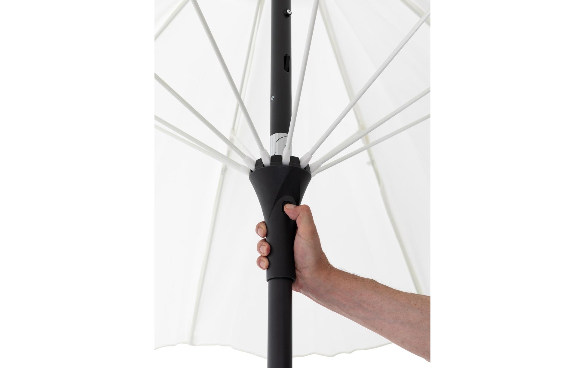 Cocon Sonnenschirm Ø 270 cm, Aluminium/Polyester, weiss, Mast Ø 38 mm, für Aussenbereich