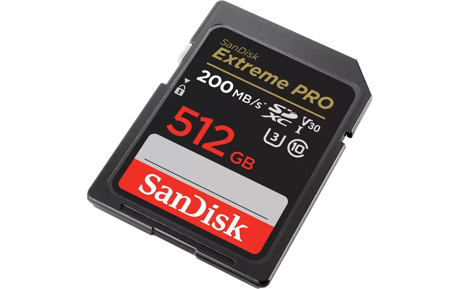 SanDisk Extreme Pro SDXC Speicherkarte – 512 GB, UHS-I, 200 MB/s lesen / 140 MB/s schreiben; Klasse 10