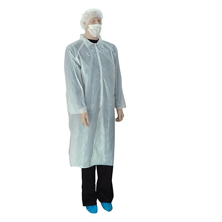 Weitawear Besucherset – 127 cm – Weiss/Blau, PE, 1 Set (Mantel, Haube, Maske, 2 Überschuhe)