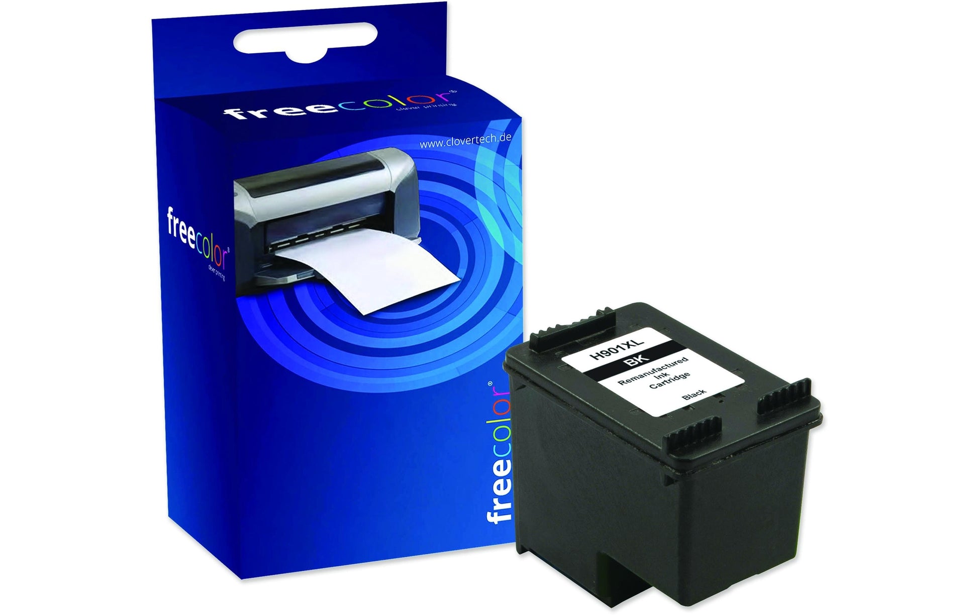 Freecolor Tintenpatrone 901, Schwarz, 700 Seiten – für HP OfficeJet 4500, J 4524, 4535 und andere