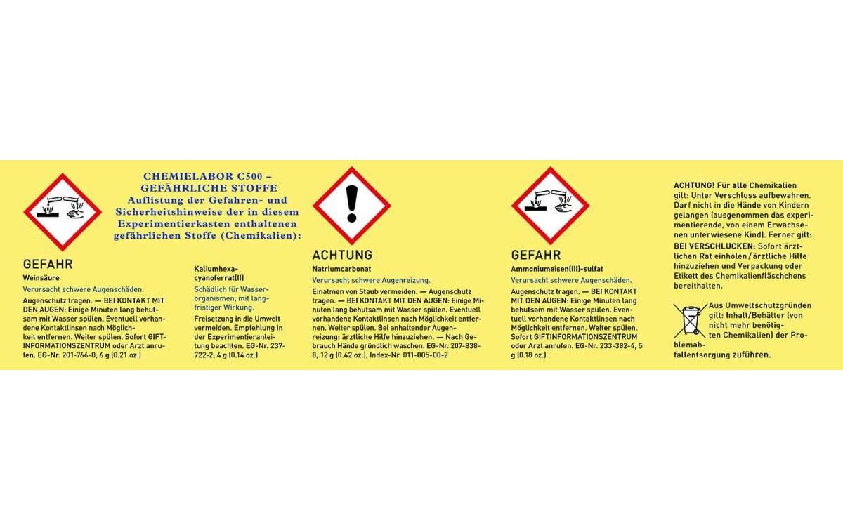 Kosmos Experimentier-Bausatz – Chemielabor C 500 X, inkl. Anleitung (52 Seiten), ab 9 Jahren