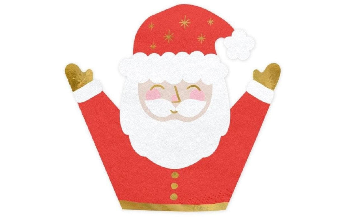 PartyDeco Servietten Weihnachtsmann – 16 × 15 cm – 20 Stück