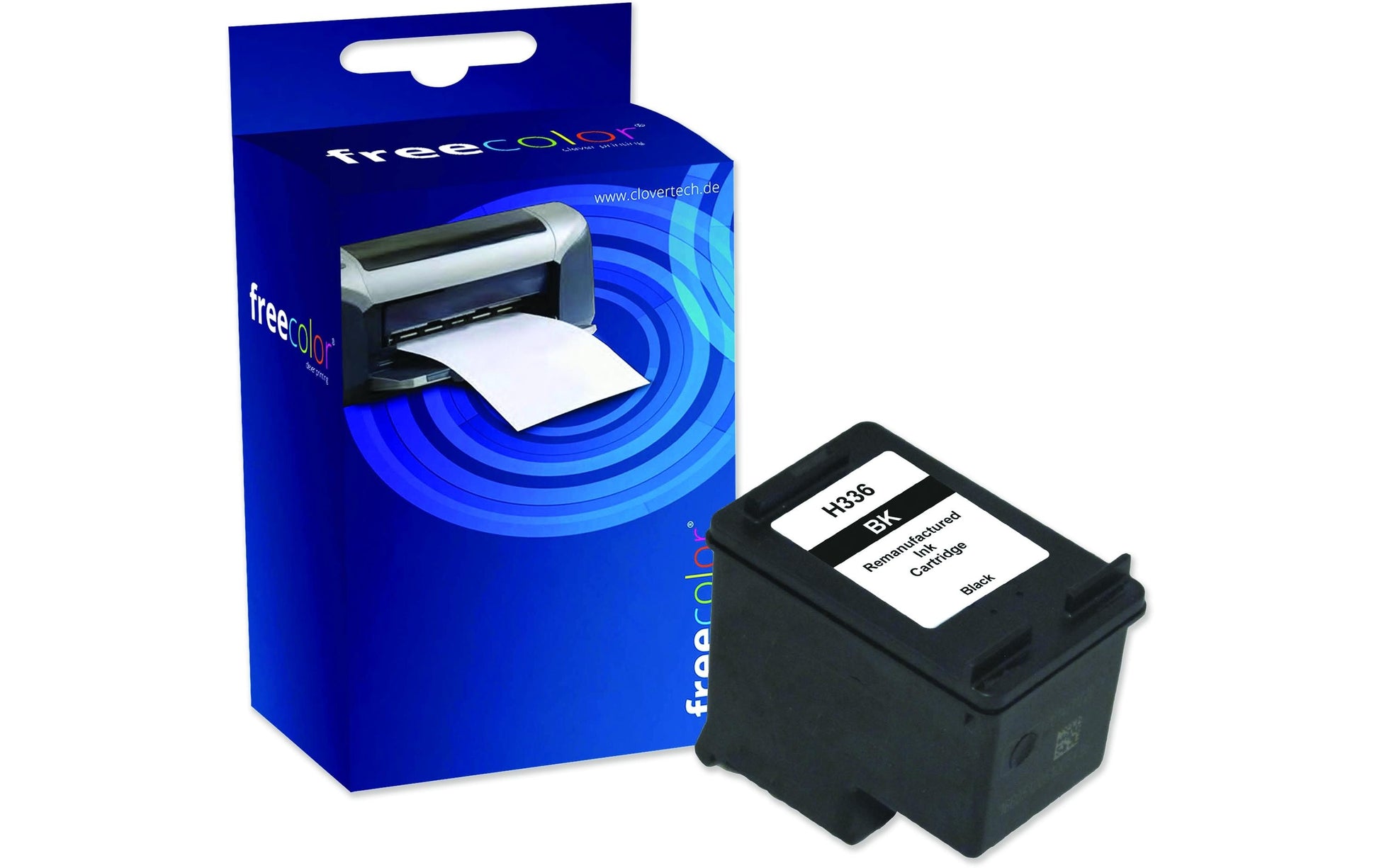 Freecolor Tintenpatrone C9362EE, schwarz, kompatibel – für HP DeskJet 5420, 5440, OfficeJet 6300 Serie und andere
