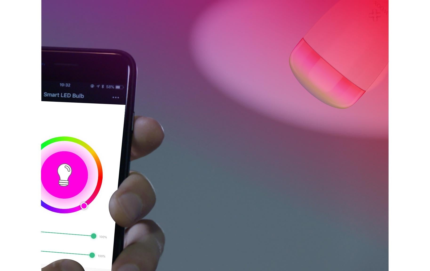 WOOX Smart-Leuchtmittel E27 – RGB+CCT 2700–6500 K, 500 lm, 6 W, WLAN – für Amazon Alexa – 1 Stk. – Weiss