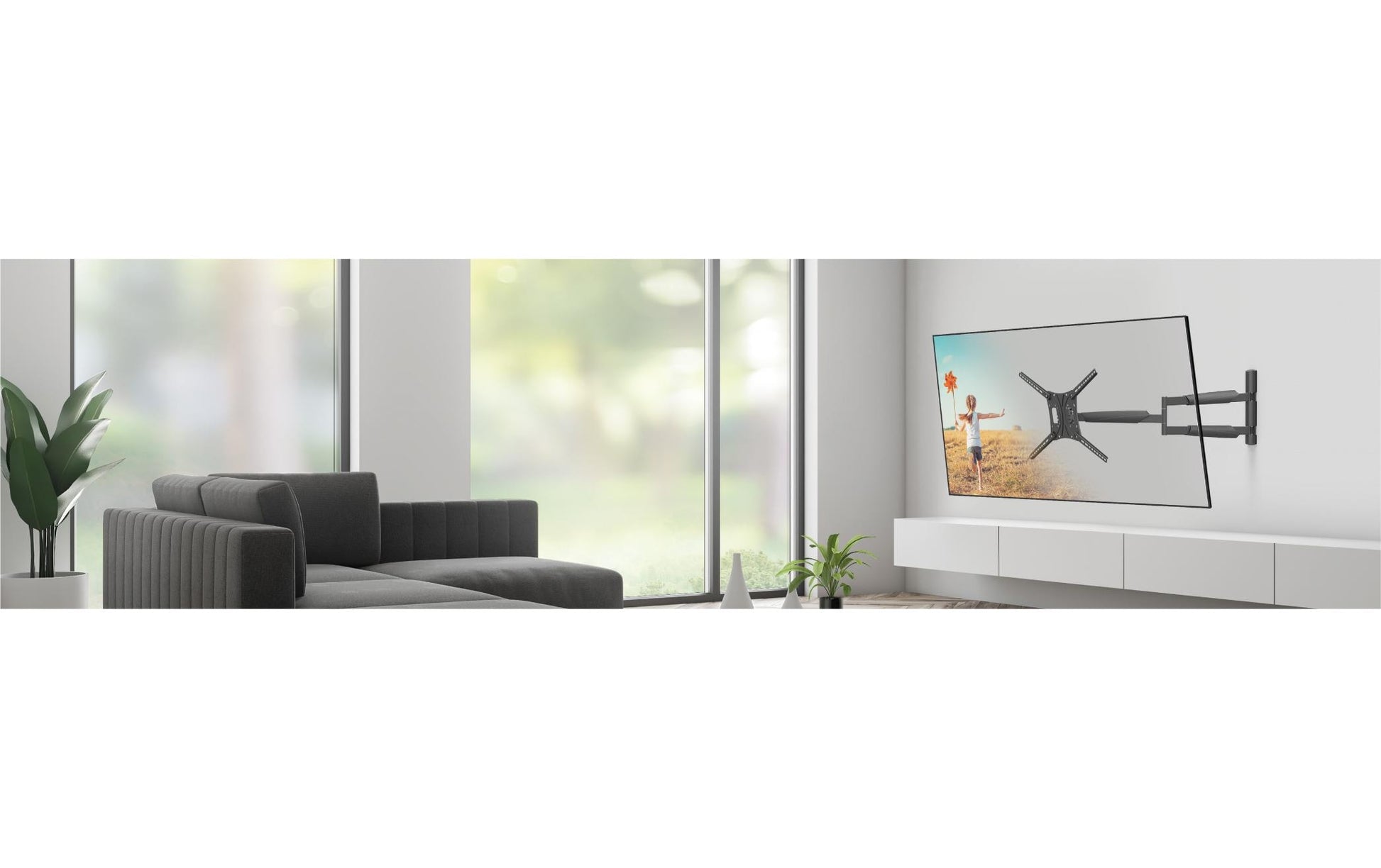 Barkan Mounting Systems Barkan WH 443XL-SW – Wandhalterung, ausziehbar, für 77", VESA 600×300, bis 50 kg, schwarz