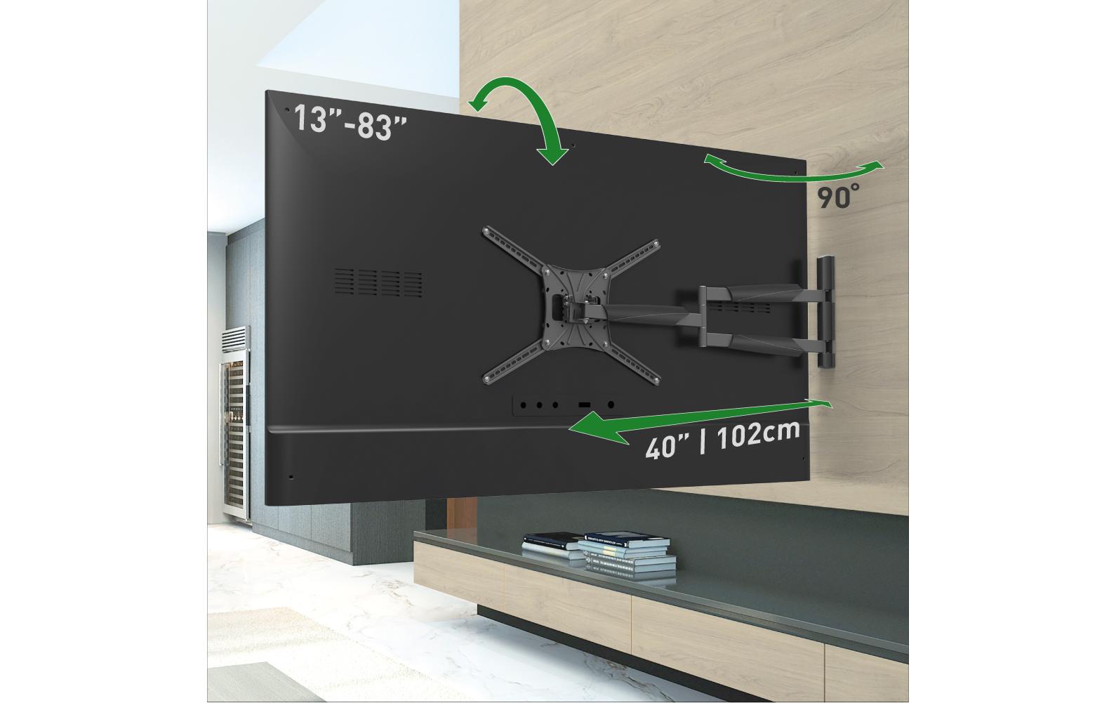 Barkan Mounting Systems Barkan WH 443XL-SW – Wandhalterung, ausziehbar, für 77", VESA 600×300, bis 50 kg, schwarz