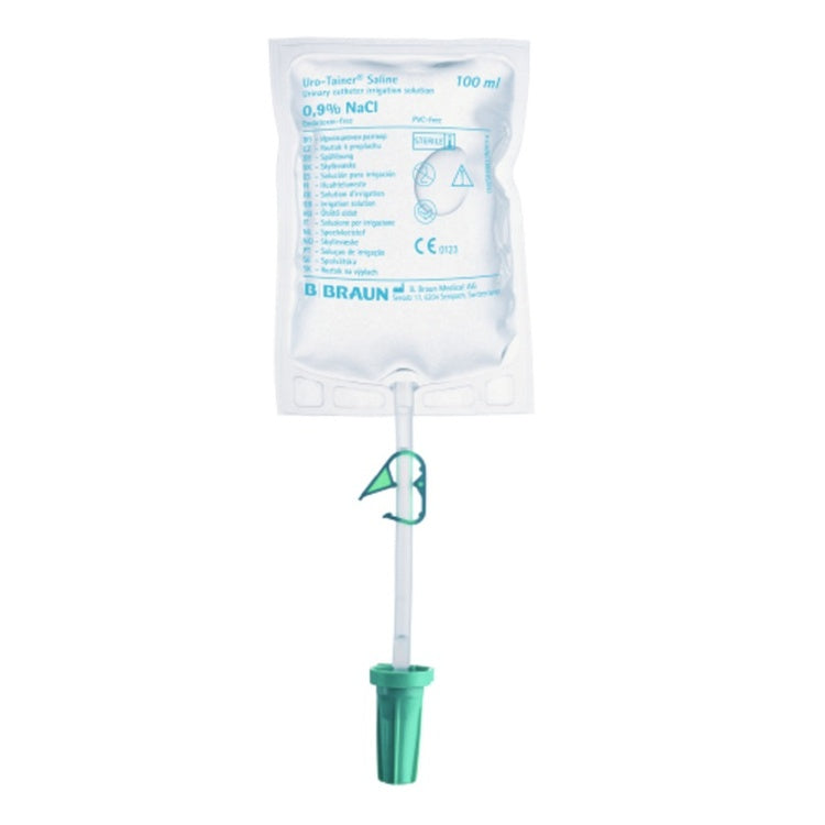 Uro-Tainer Katheter- und Blasenspüllösung Einmalspülsystem, 0,1 l, NaCl 0,9%, steril, latexfrei – 1 Stück