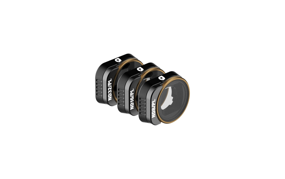 PolarPro MINI3-PRO-VIVID Kamerafilter – ND8/16/32+PL – für DJI Mini 3 Pro/Mini 3 – Schwarz/Gold – 3er-Pack