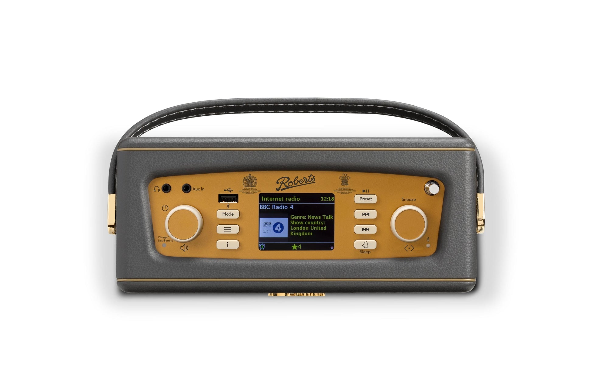 Roberts Radio Roberts Revival iStream 3L – DAB-/Internetradio – Portabel – DAB+, Internetradio, Bluetooth, Akkubetrieb – Grau