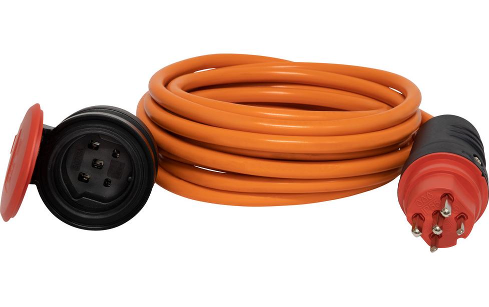 Brennenstuhl Netzkabel, T25 auf T25, IP55, 400 V, 5 m, Orange, 1166752832