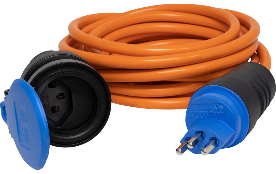 Brennenstuhl Netzkabel, T23 auf T23, 16 A, 230 V, 25 m, Orange