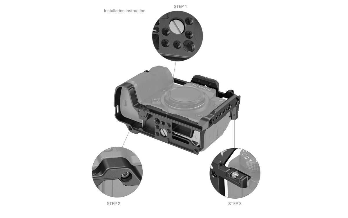 SmallRig 3934B Cage – Aluminium, 151 × 68 × 109 mm, 165 g – für Fujifilm X-H2, X-H2S – Schwarz