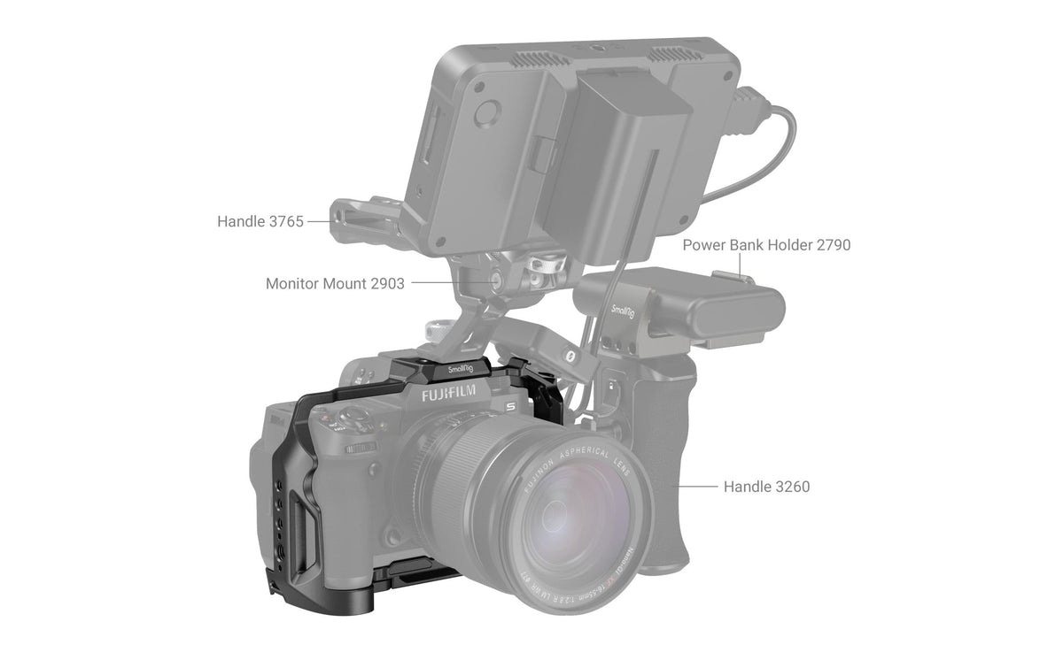 SmallRig 3934B Cage – Aluminium, 151 × 68 × 109 mm, 165 g – für Fujifilm X-H2, X-H2S – Schwarz