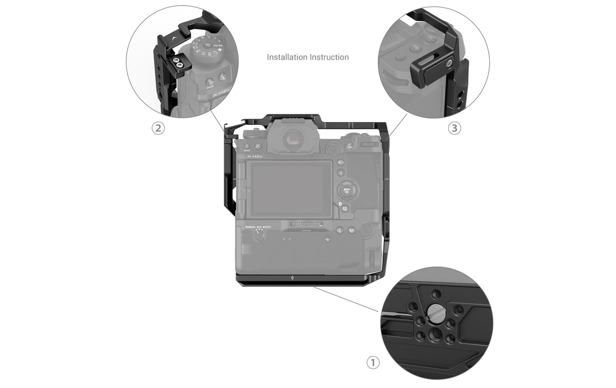 SmallRig 3933 Kamera-Cage – für FUJIFILM X-H2S (mit FT-XH/VG-XH Batteriegriff) – Schwarz