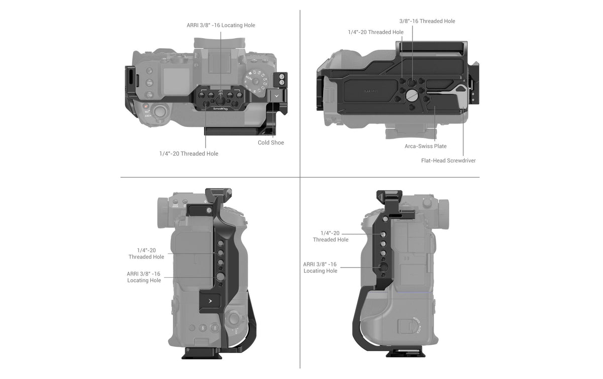 SmallRig 3933 Kamera-Cage – für FUJIFILM X-H2S (mit FT-XH/VG-XH Batteriegriff) – Schwarz