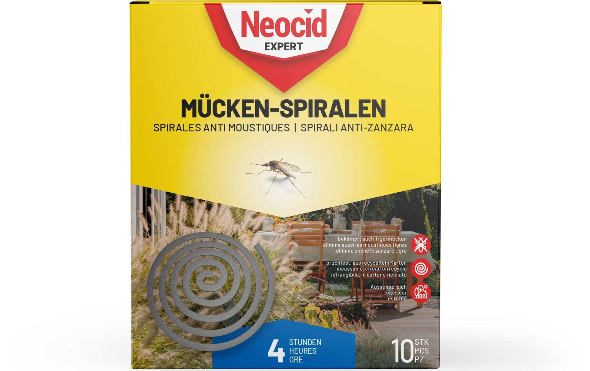 Neocid EXPERT Insektenfalle – 12,5 × 14,2 × 2,5 cm – grau – rauchend – für Fluginsekten – 10 Stk.