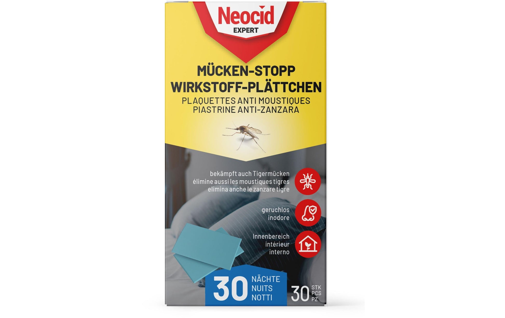 Neocid EXPERT Wirkstoff-Plättchen Insektenfalle – türkis – für Mücken – 30 Stk.