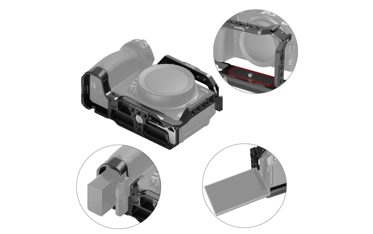 SmallRig Cage für Nikon Z30 – Aluminium, Schwarz – 1/4", 3/8" Gewinde