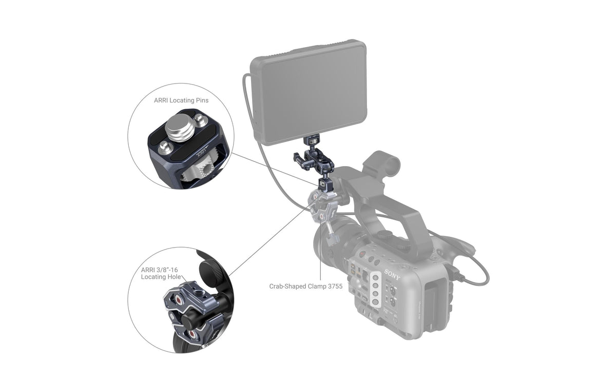 SmallRig Magic Arm mit Dual-Ball-Heads Montagearm – Edelstahl, Blau – 121,5 × 22 × 42 mm, 90 g