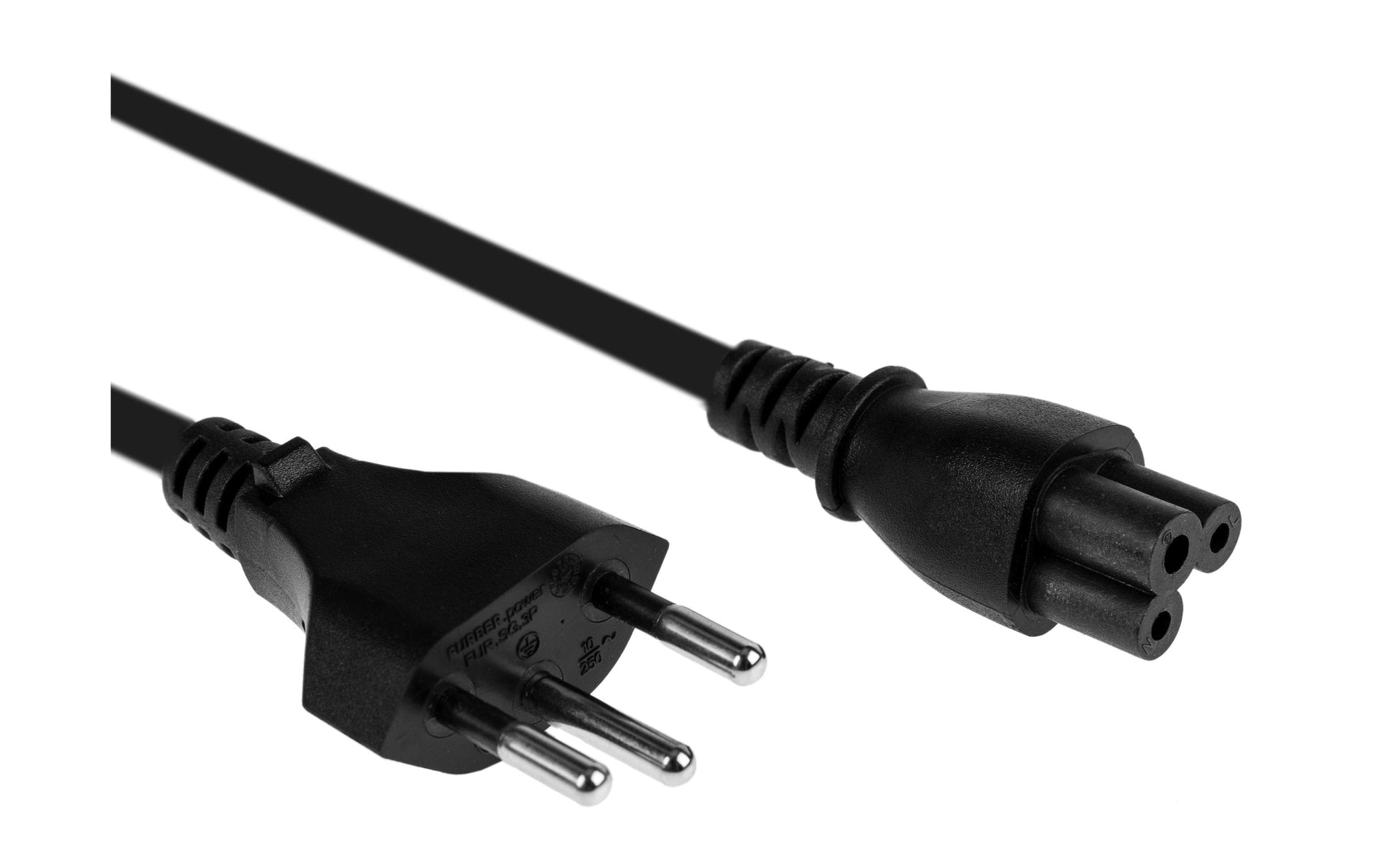 FURBER.power Netzkabel – T12–IEC C5, 1,8 m, 2,5 A, schwarz