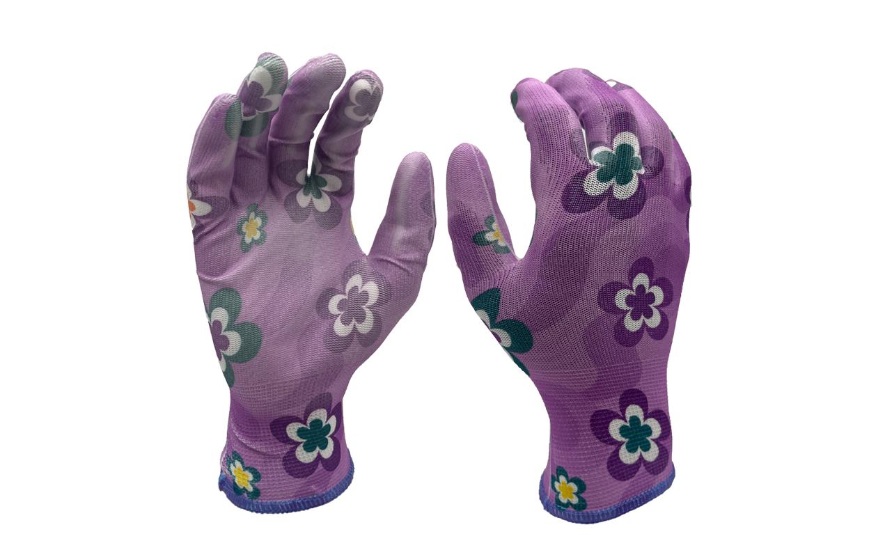 FTM – Gartenhandschuhe – L – Polyester, PU-Beschichtung – Lila