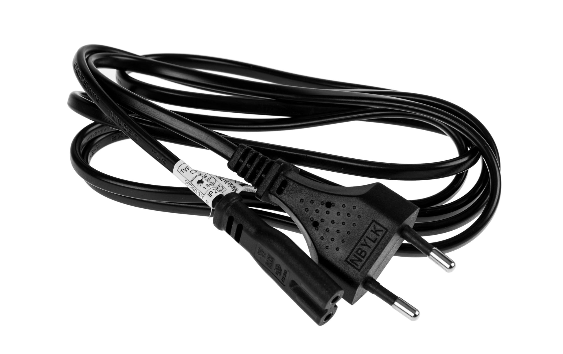 Furber. Netzkabel – T26–IEC C7, 1 m, 2,5 A, weiss