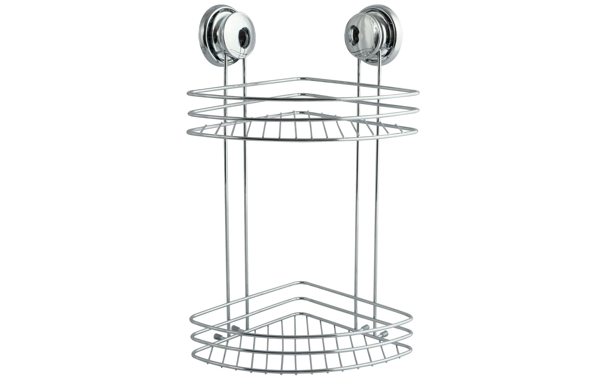 MSV Seifenhalter Eck – Edelstahl, Saugnapf, 21,5×21,5×39,7 cm, Chrom