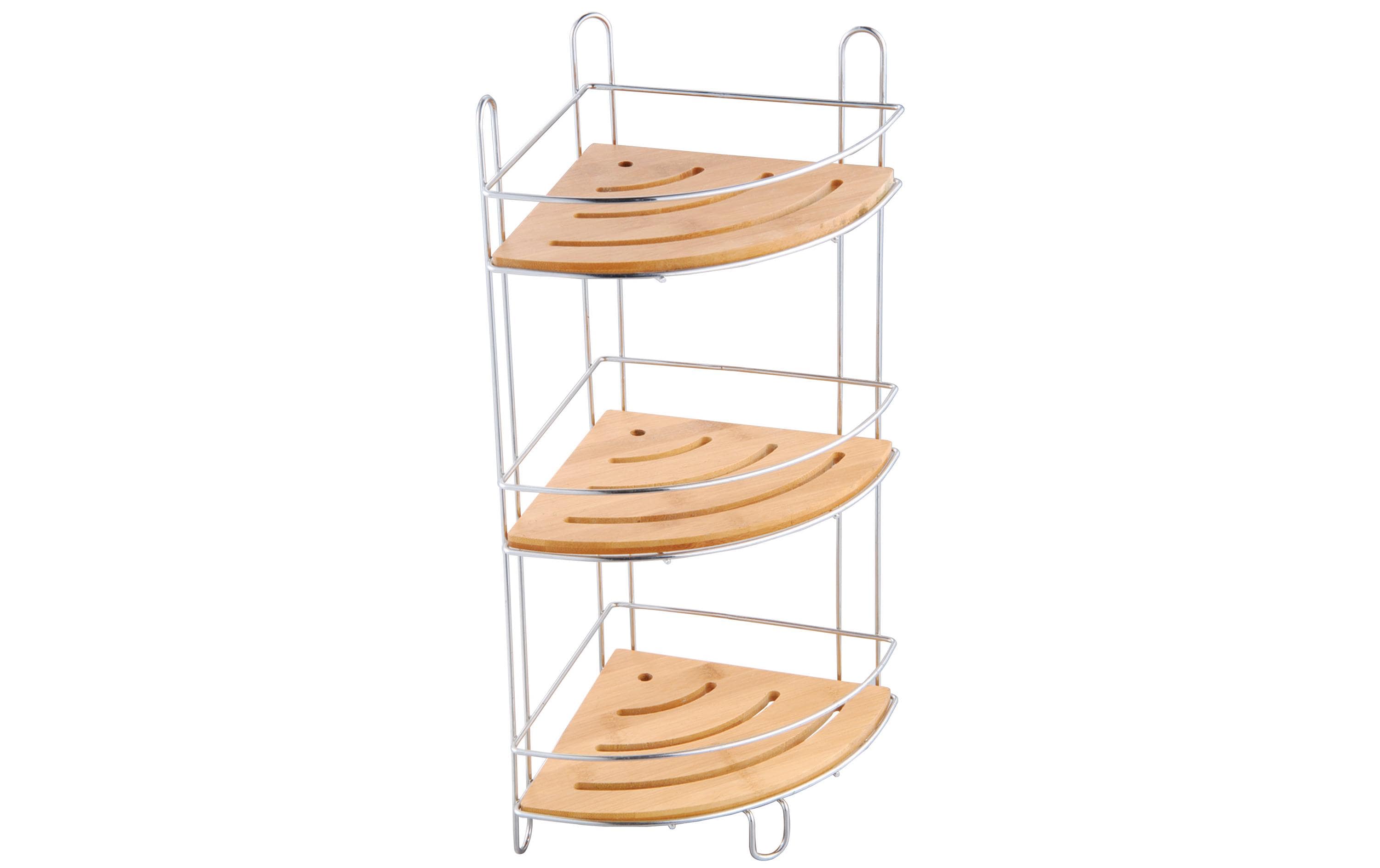 MSV Seifenhalter (Wand) – Edelstahl/Bambus, Saugnapf, 48,5 cm, Braun/Silber