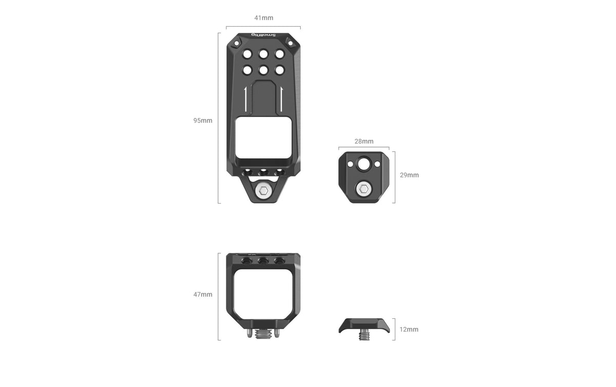 SmallRig Top Plate FX3 – 3/8" Gewinde, Mikrofon-Anschluss, Aluminium – für Sony FX3 – 3er-Pack