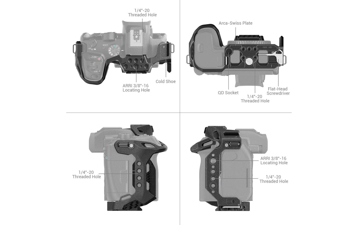 SmallRig Black Mamba Cage für Canon EOS R7 – Aluminium, 154,6 × 107,7 × 78 mm, 164 g – Schwarz