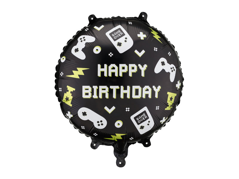 PartyDeco Folienballon Kinderparty – Schwarz – 35 × 35 cm – 1 Stk