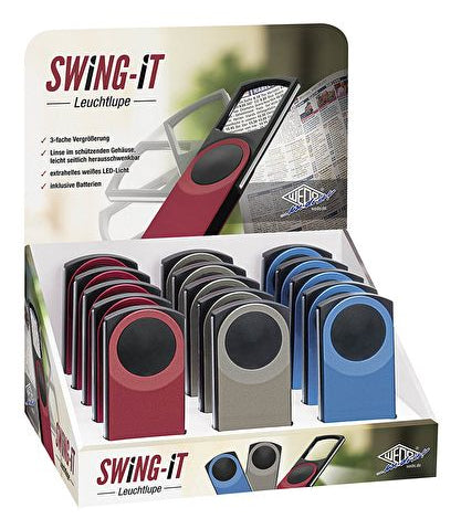 Wedo Swing-It – Leuchtlupe – 3× – mit LED, farbig sortiert